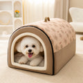 Petmarlow Winter-Warm Plush & Washable Dog Bed – Brown / S - 13.8 × 11.8 × 11.8 in
