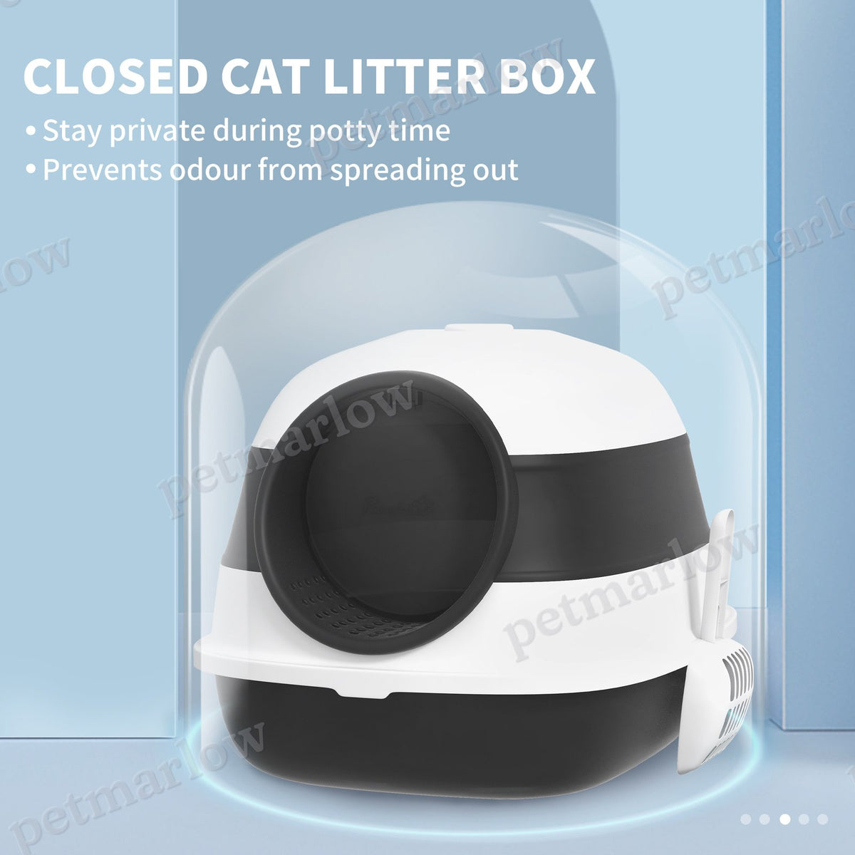 Dome Covered Cat Litter Box for Privacy and Cleanliness – view 3