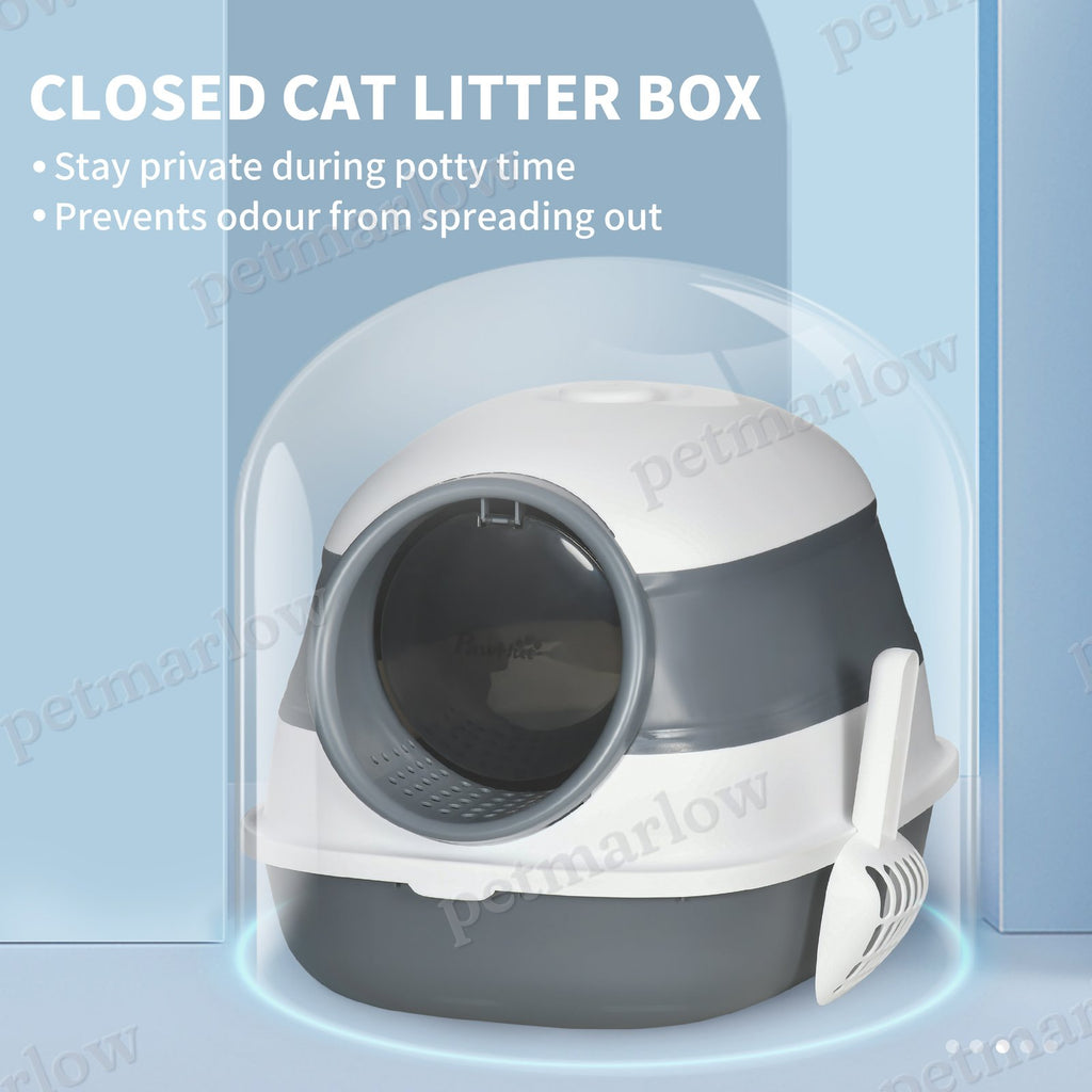 Dome Covered Cat Litter Box with Lid for Privacy – view 4