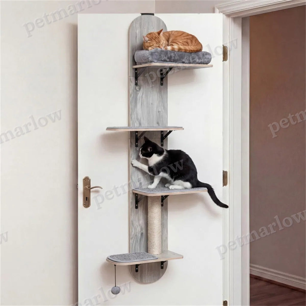 Door Hanging Cat Tree with Adjustable Heights and Cozy Platforms – view 3