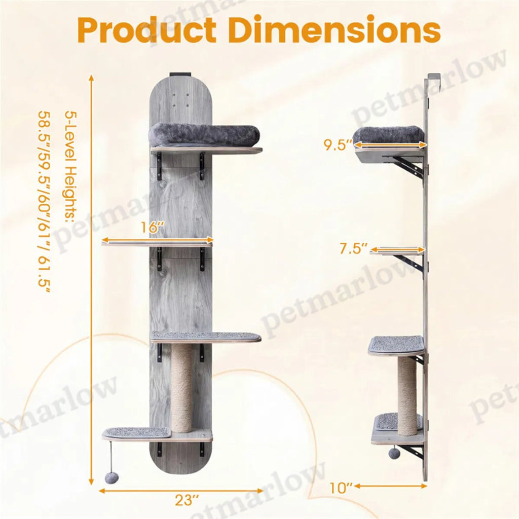 Door Hanging Cat Tree with Adjustable Heights and Cozy Platforms – view 4