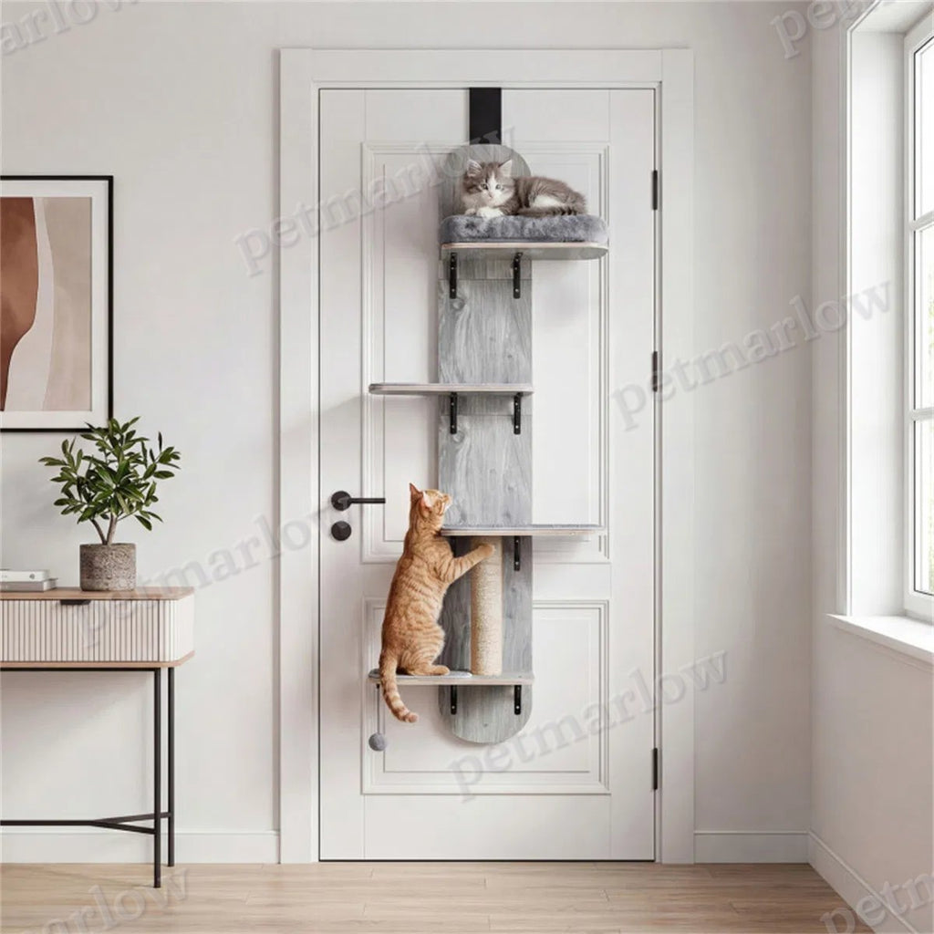 Door Hanging Cat Tree with Adjustable Heights and Cozy Platforms – view 5