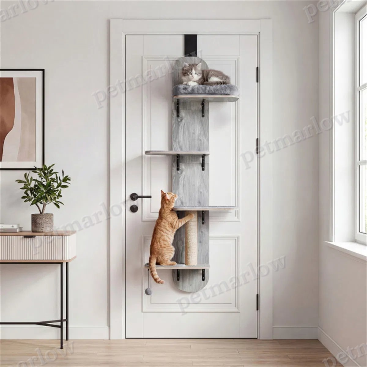 Door Hanging Cat Tree with Adjustable Heights and Cozy Platforms – view 5