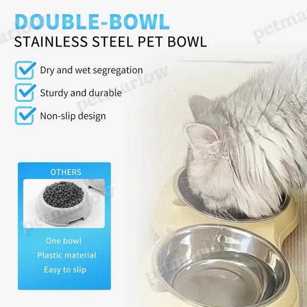 Double Cat Food Bowl with Anti-Slip Base – view 5