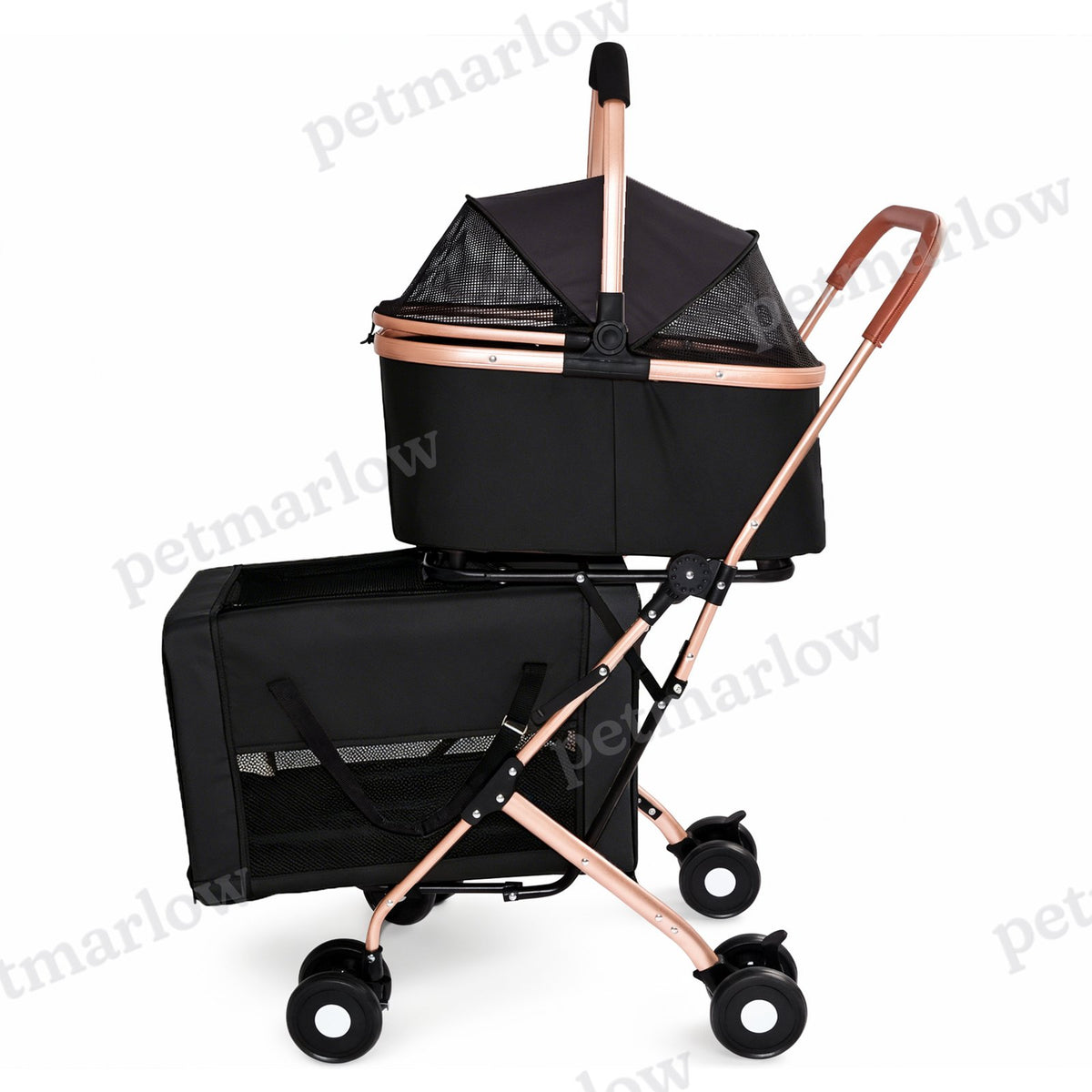 Double Pet Stroller for Dogs and Cats with Convertible Carrier – view 6