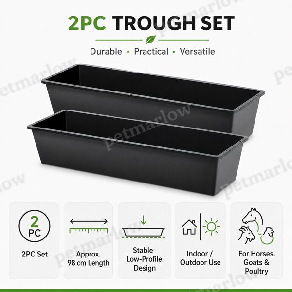 Dual-Purpose Plastic Livestock Feed Trough for Horses and Goats – view 3