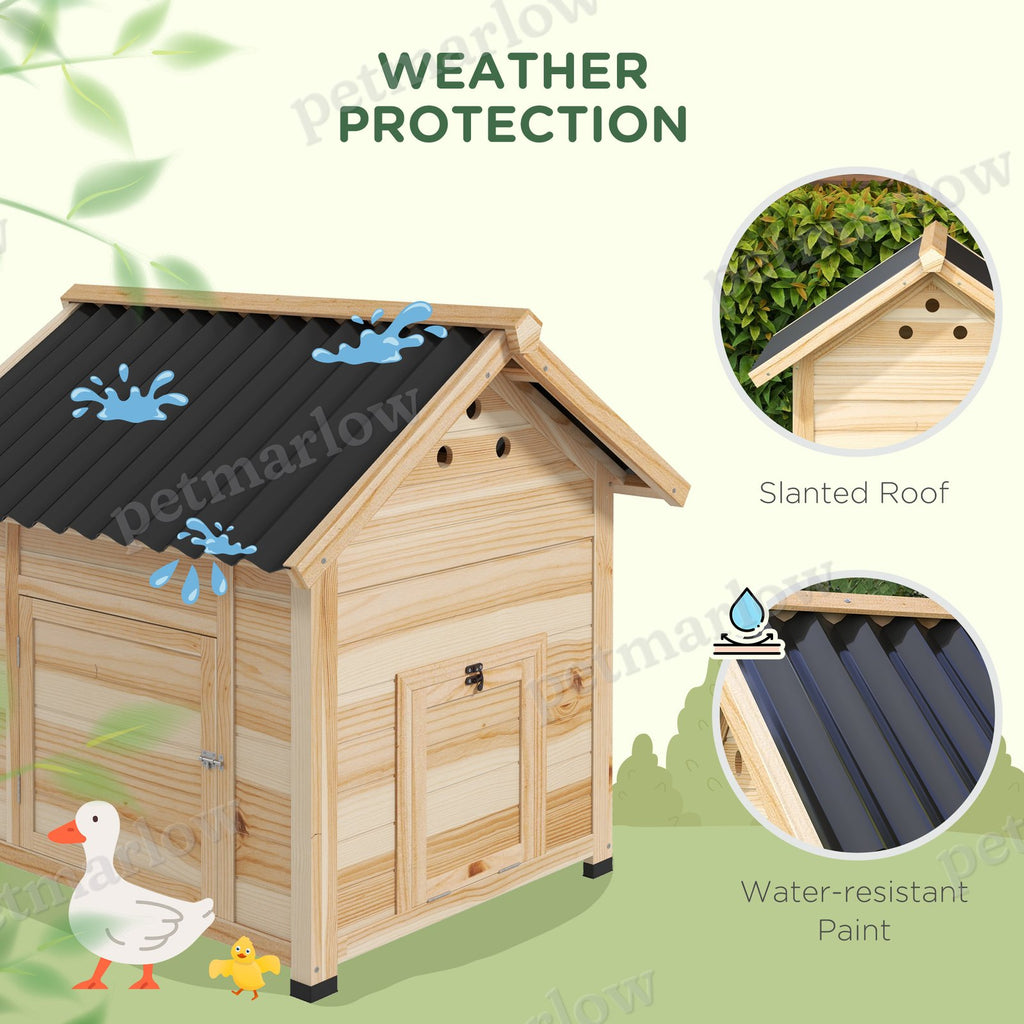 Duck House with Openable Roof & Double Doors for Easy Access – view 6