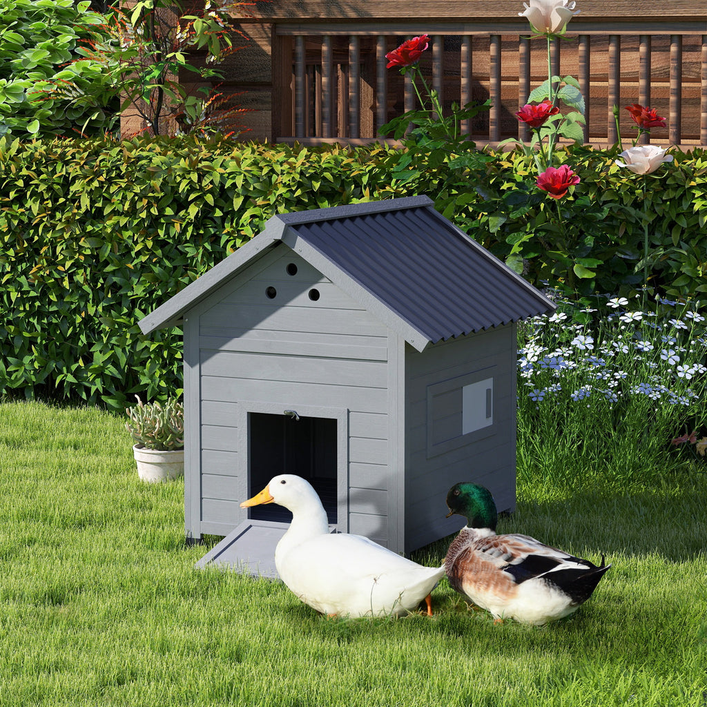 Duck House with Openable Roof & Double Doors for Poultry