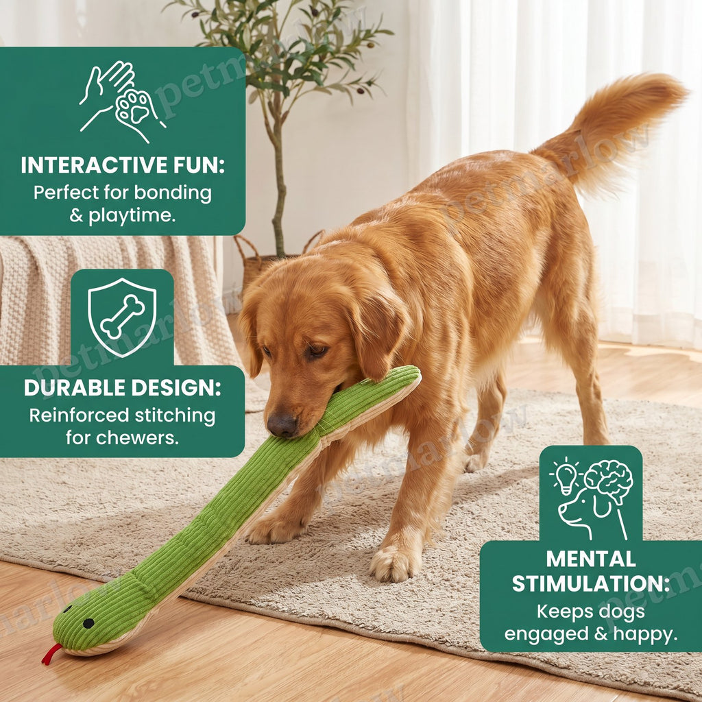 Durable Dog Snake Plush Toy – view 3