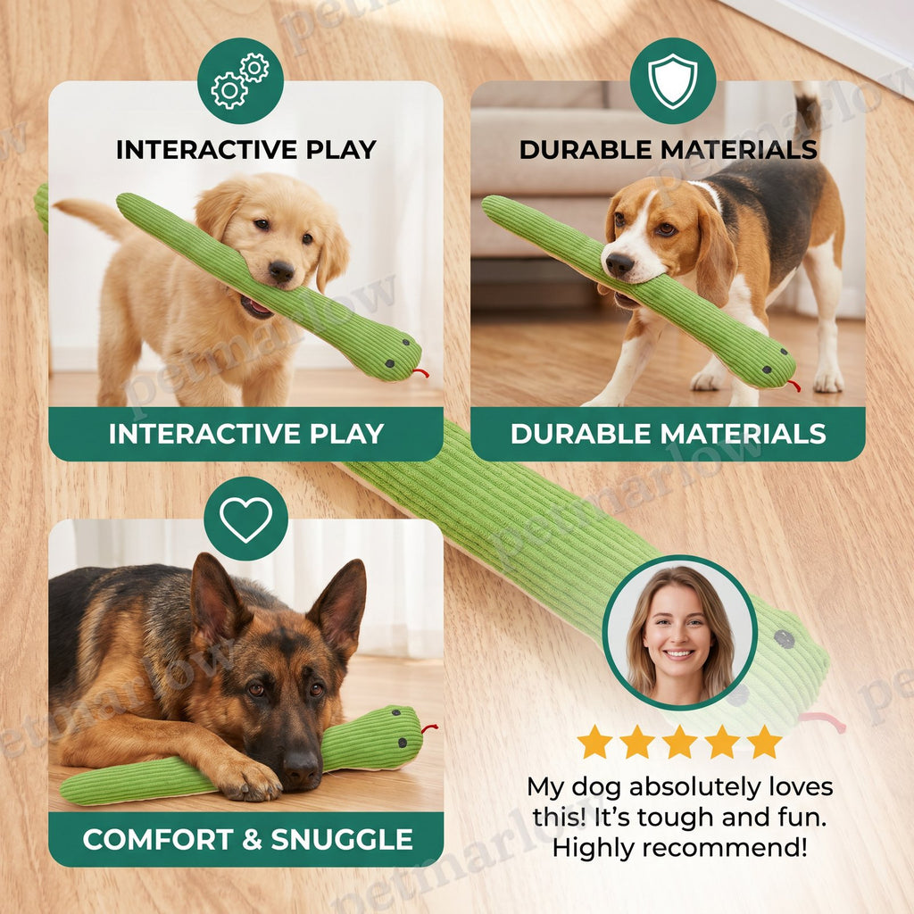 Durable Dog Snake Plush Toy – view 4