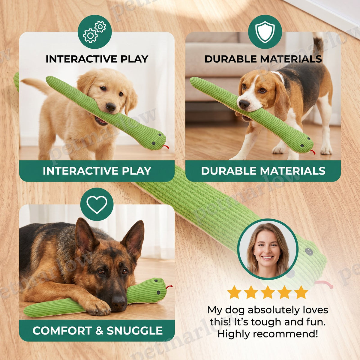 Durable Dog Snake Plush Toy – view 4