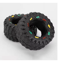 Durable Dog Toy in the Shape of a Tire with Chewable Structure and Colourful Details – Black