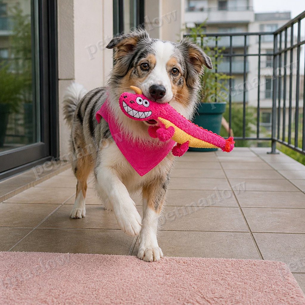 Durable Plush Dragon Dog Toy – Squeaky Crinkle Tug Toy – view 4