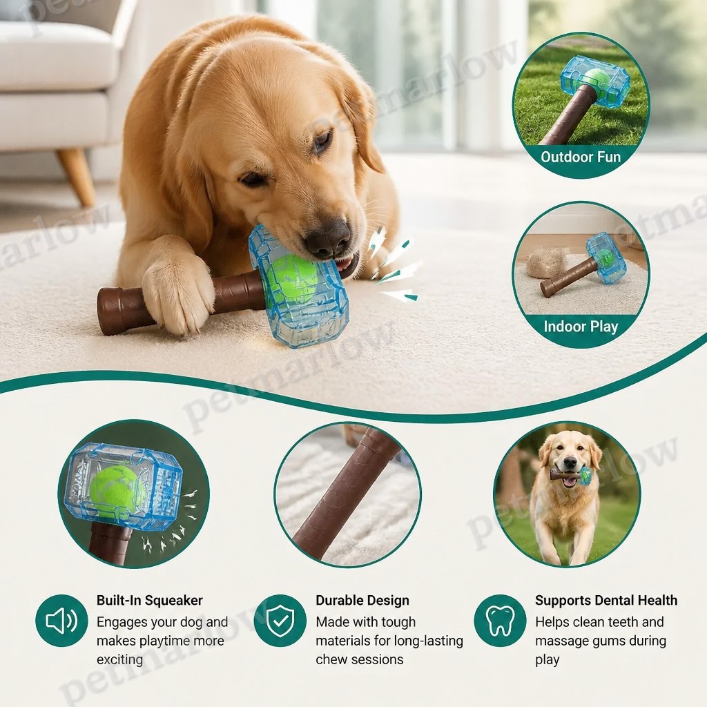Durable Squeaky Hammer Chew Toy for Dogs – view 3