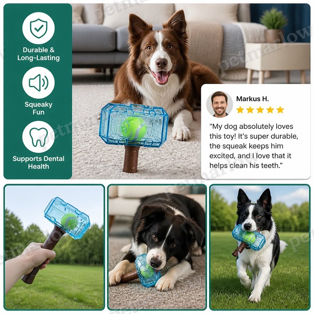 Durable Squeaky Hammer Chew Toy for Dogs – view 4