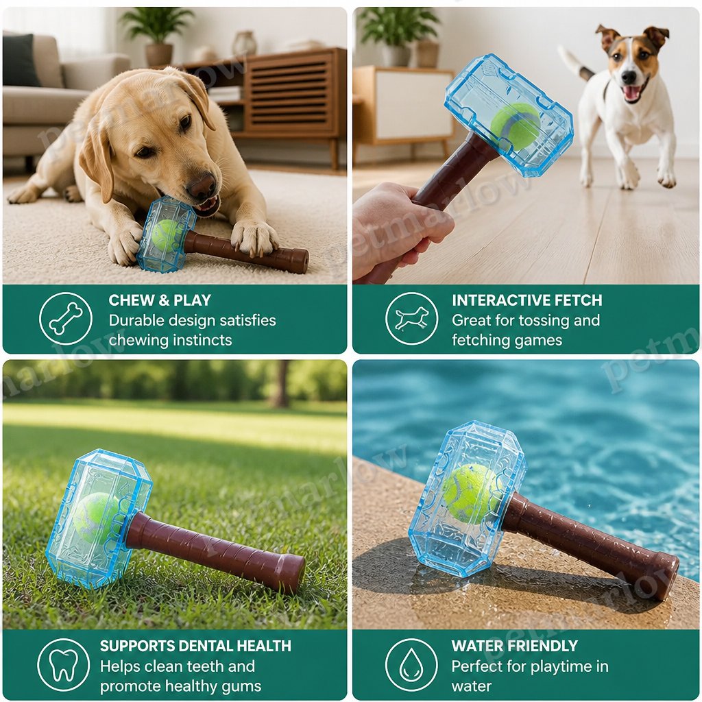 Durable Squeaky Hammer Chew Toy for Dogs – view 5