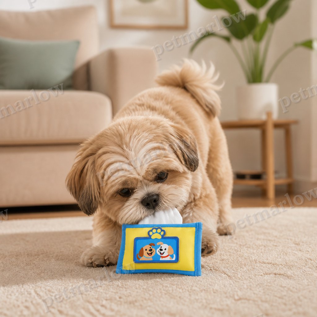 Durable Wet Wipe Snuffle Toy for Dogs – Squeaky Nosework Puzzle with Hidden Treat Pocket – view 2