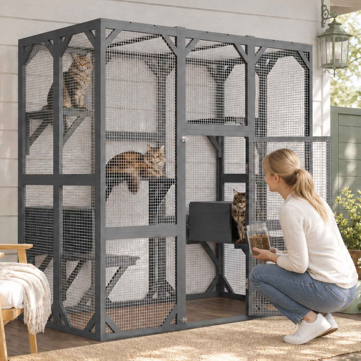 71" Outdoor Cat Enclosure with Waterproof Roof – view 10