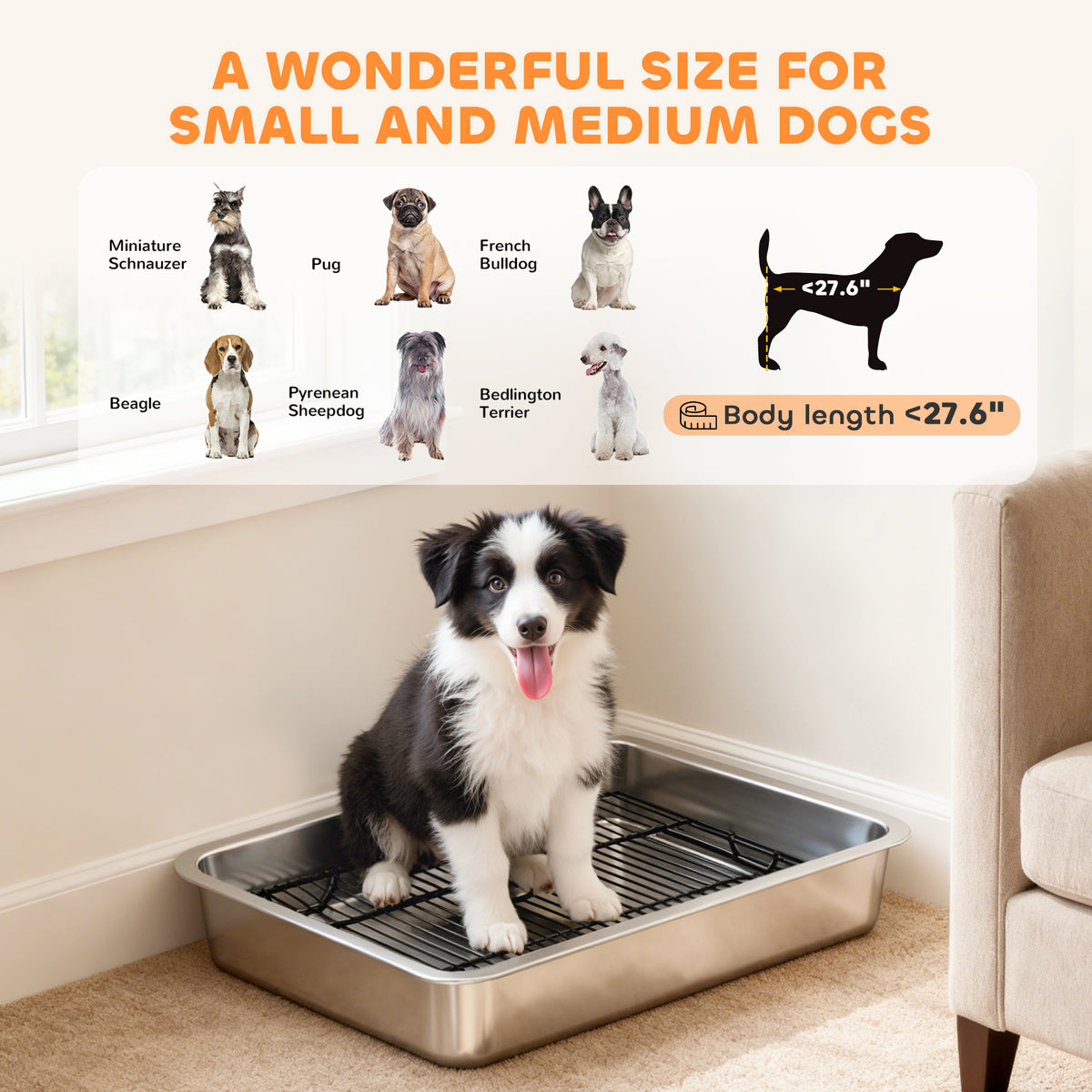 Dog Potty Tray Stainless Steel – view 9
