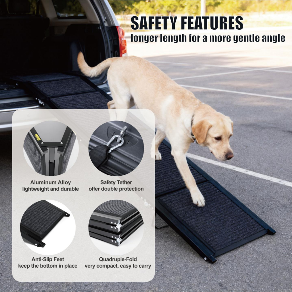 71" Portable Dog Ramp for Car with Non-Slip Surface – view 9