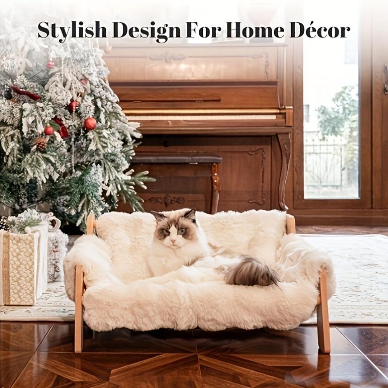 Soft Plush Cat Sofa Bed with Washable Cover – view 9