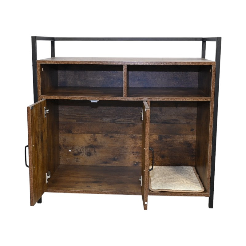 Cat Litter Box Enclosure with Rustic Brown Finish – view 13