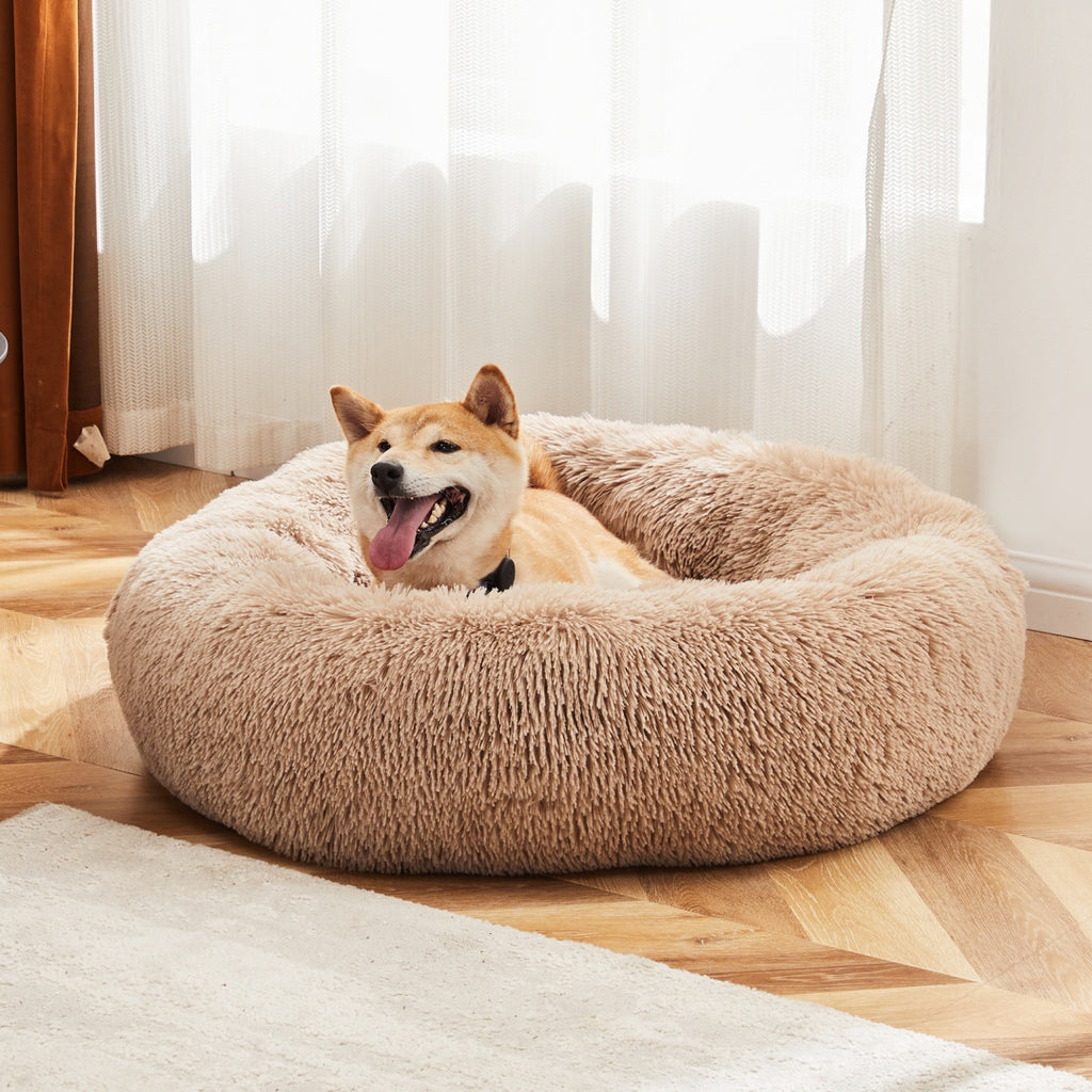 Round Faux Fur Donut Pet Bed