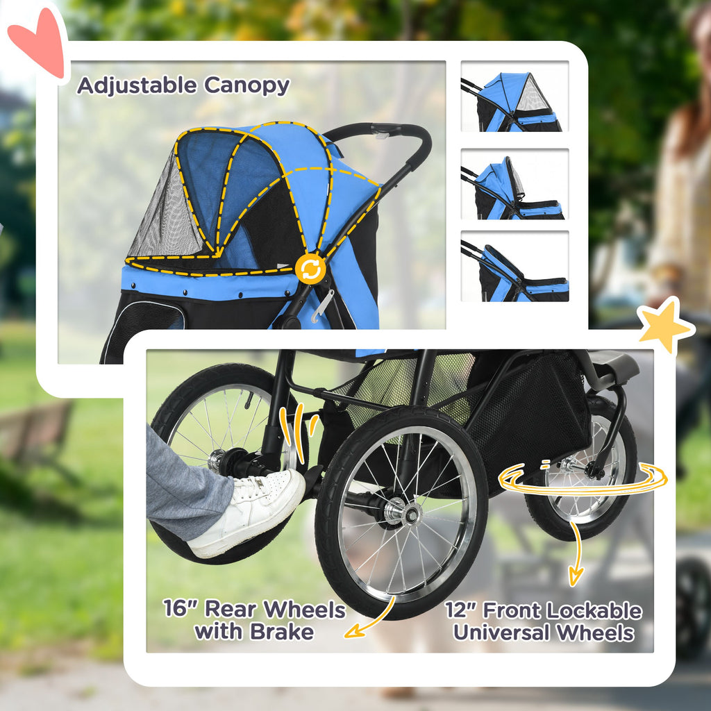Pet Stroller for Small and Medium Dogs with Adjustable Canopy