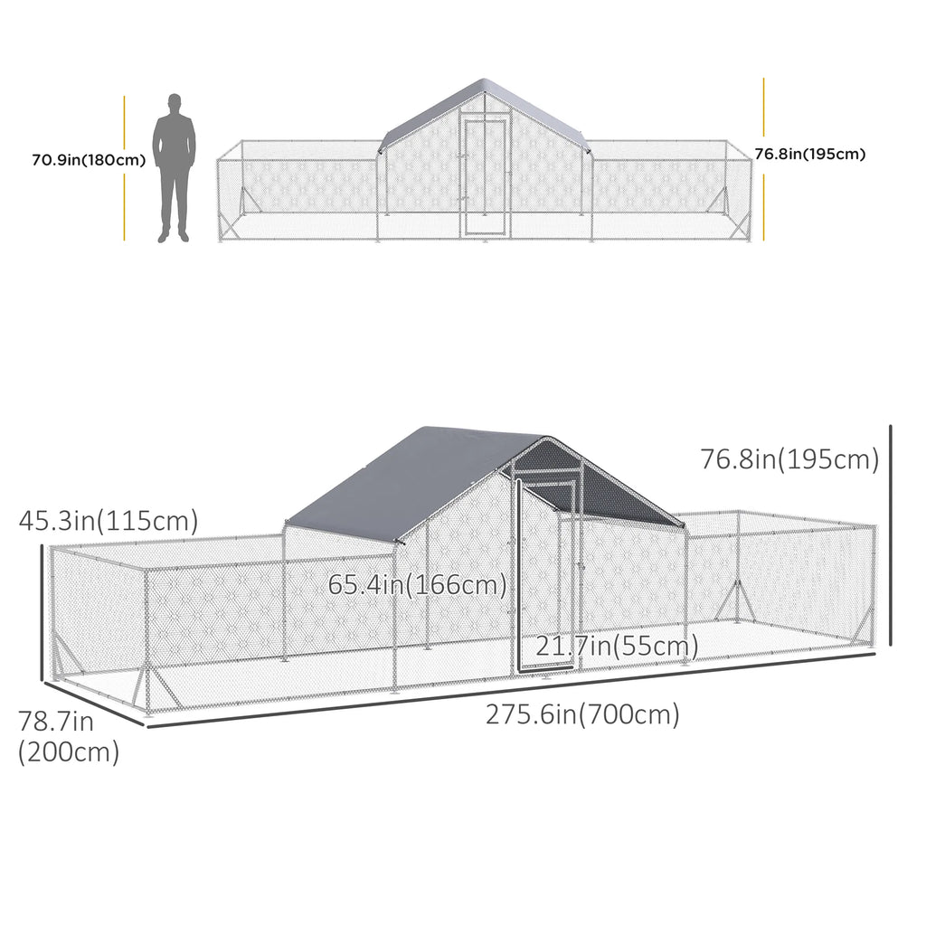 Metal Chicken Coop with Waterproof Cover for Poultry – view 7