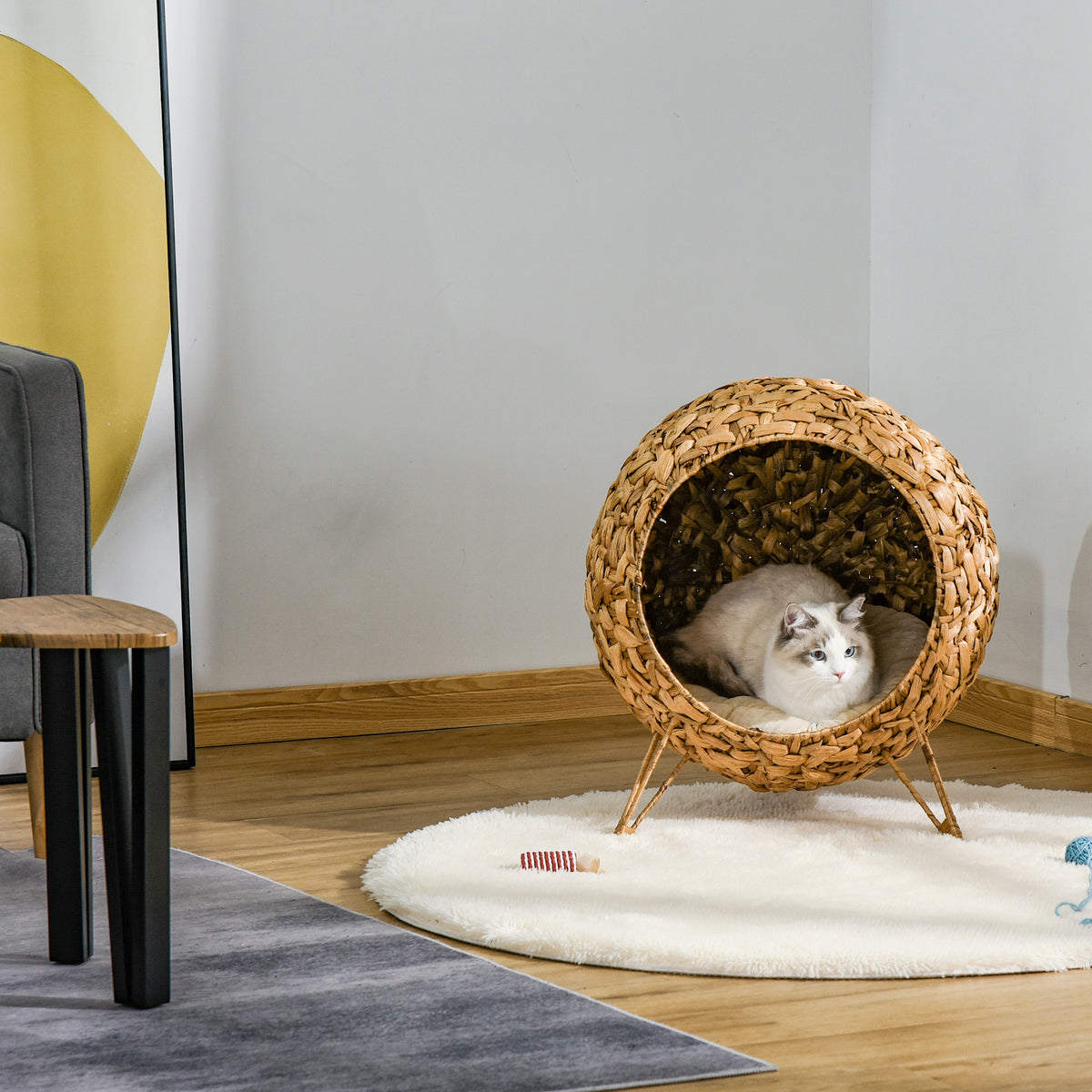 Weaved Cat Bed with Cushion for Comfort and Play – view 9