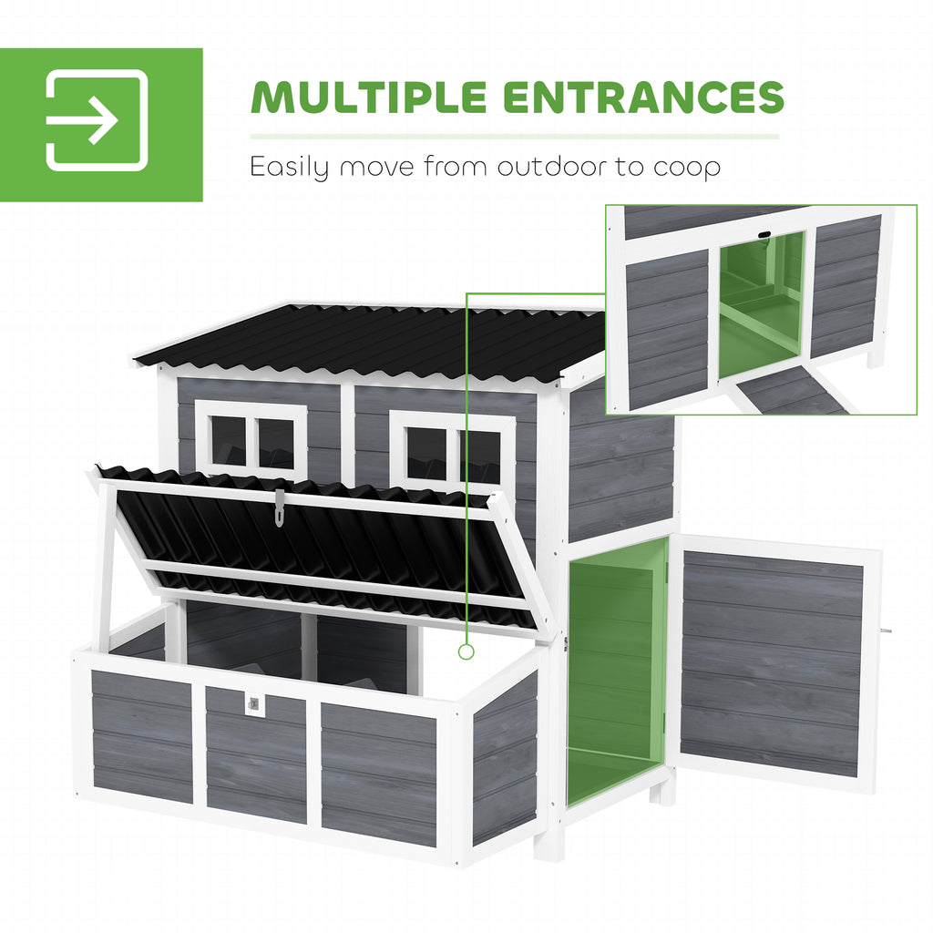 Wooden Chicken Coop with Nesting Box and Pull-Out Tray – view 8