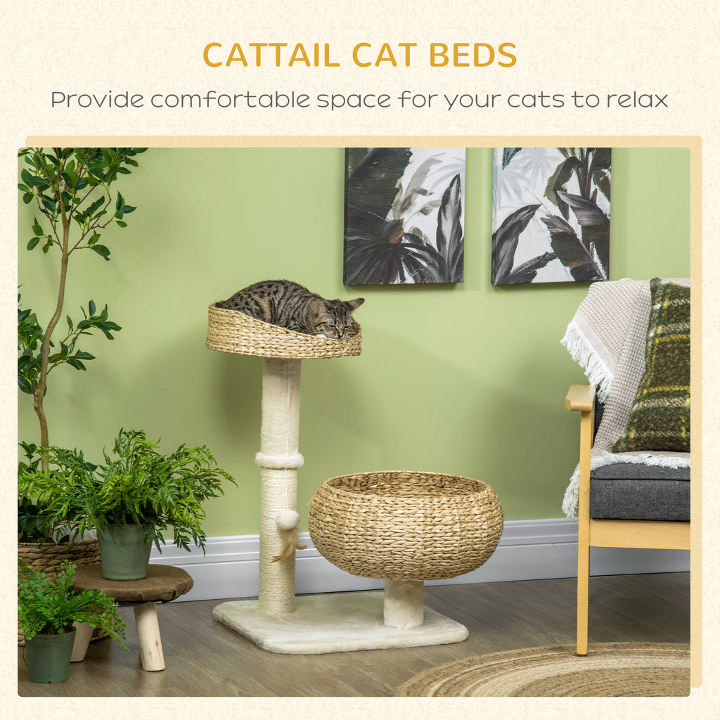 Elevated Cat Bed with Scratching Post for Play and Naps – view 7