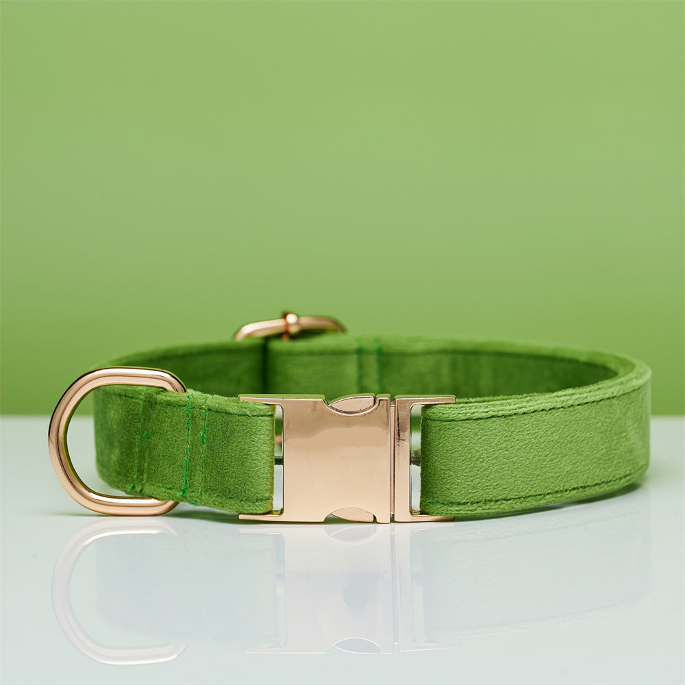 Personalized Velvet Dog Collar and Leash Set with Bow – view 13