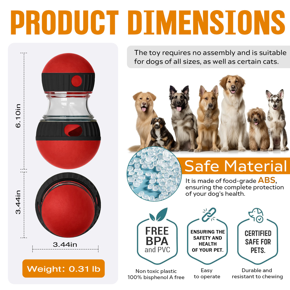 Treat-Dispensing Dog Puzzle Ball