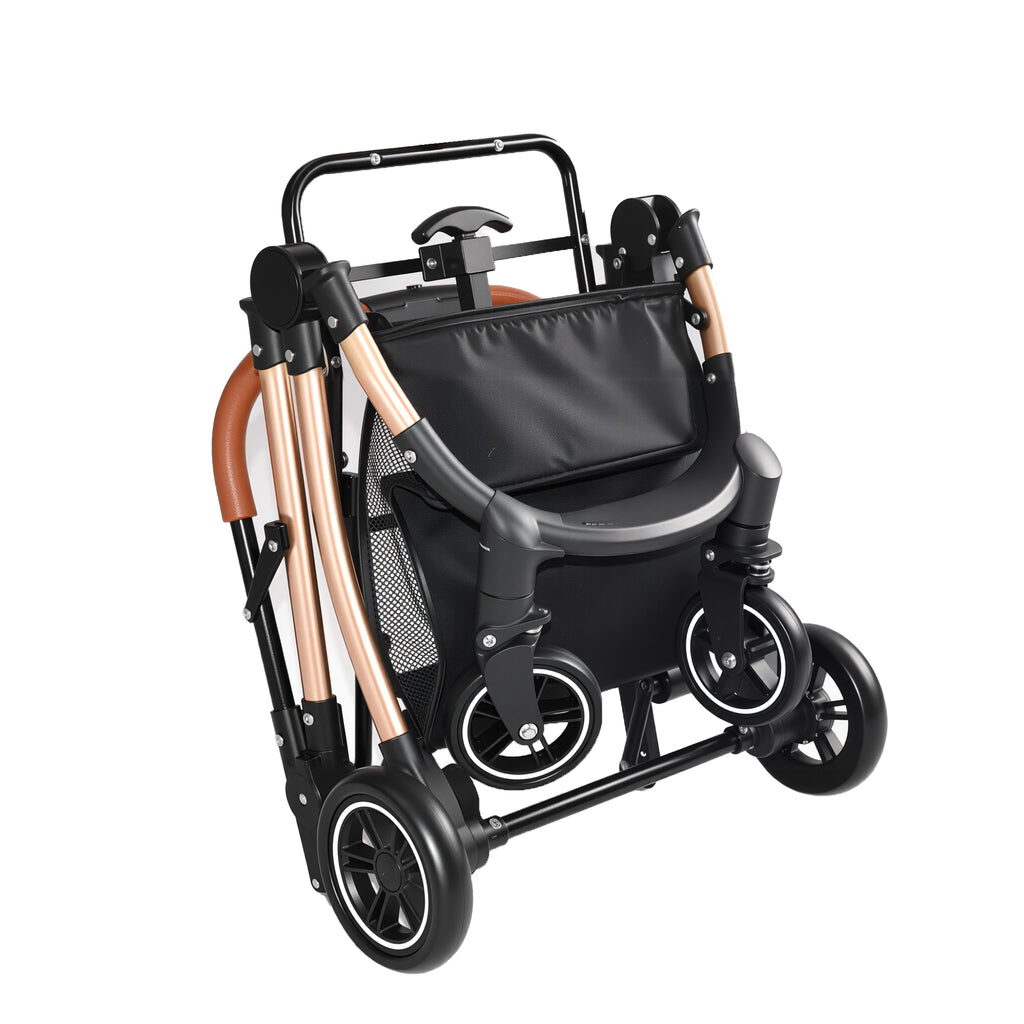 Pet Stroller for Dogs and Cats with Detachable Basket – view 12