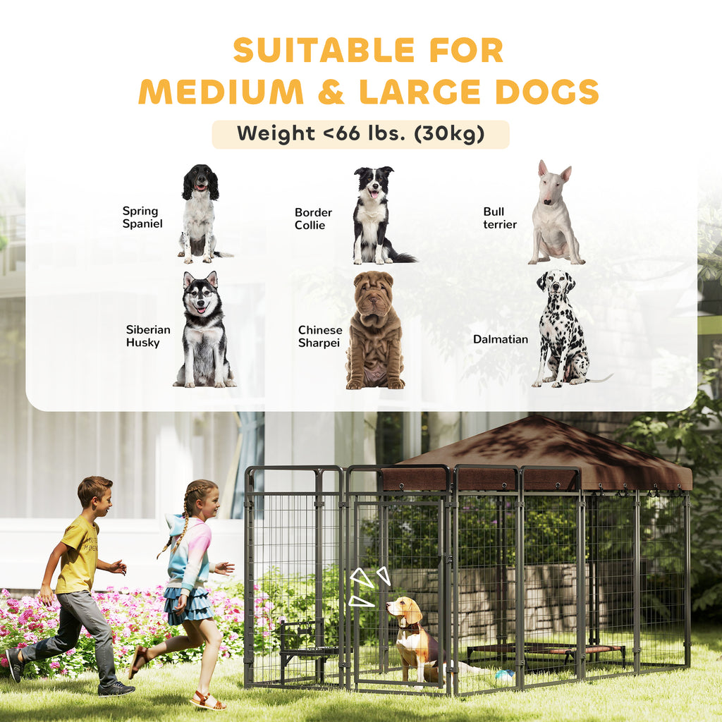 Outdoor Dog Kennel with Waterproof Canopy for Comfort – view 9