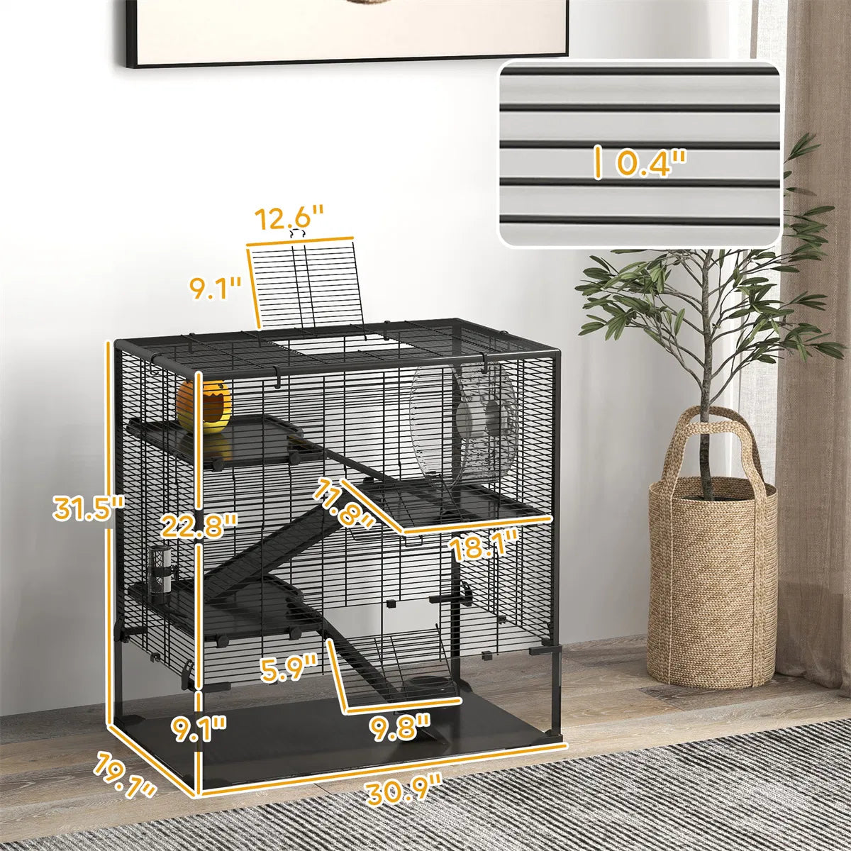 Hamster Tank with Four-Tier Design and Accessories – view 9