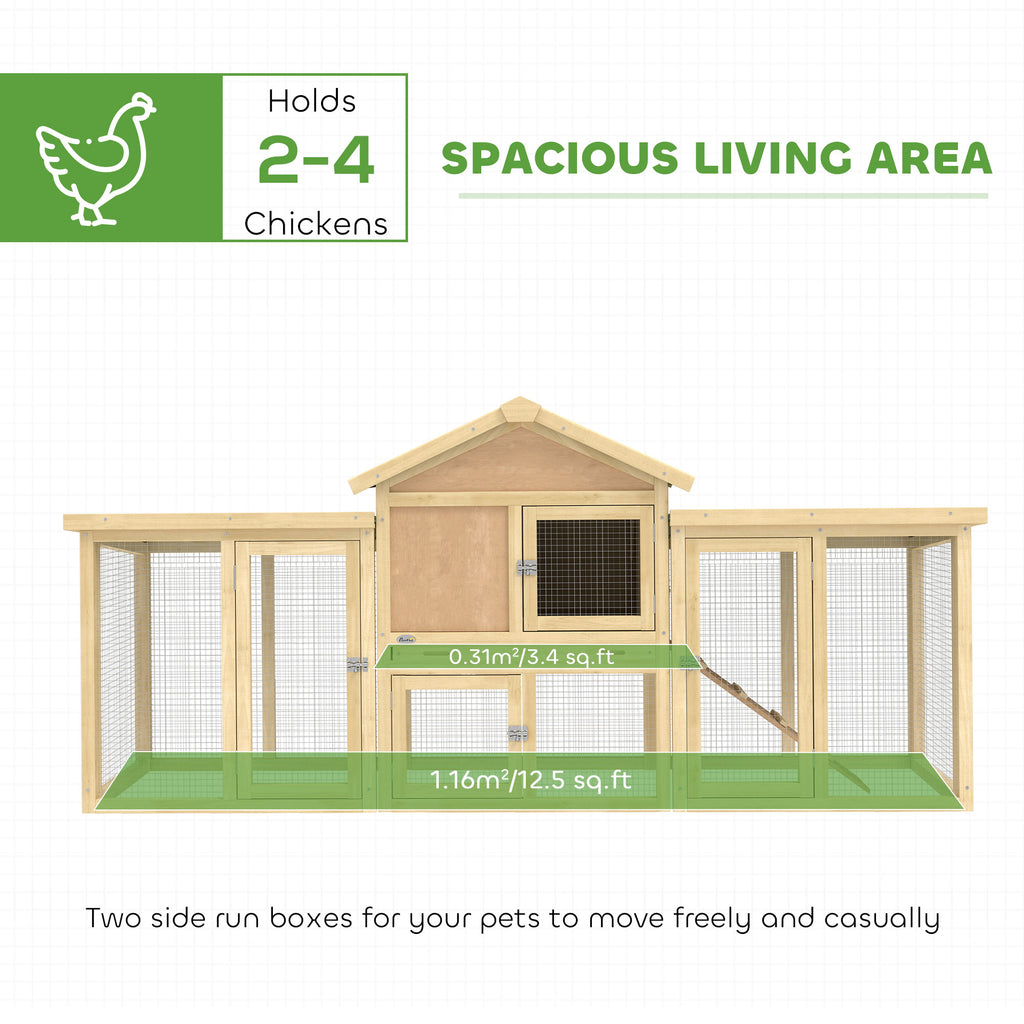 Wooden Chicken Coop with Nesting Box and Double Runs – view 7