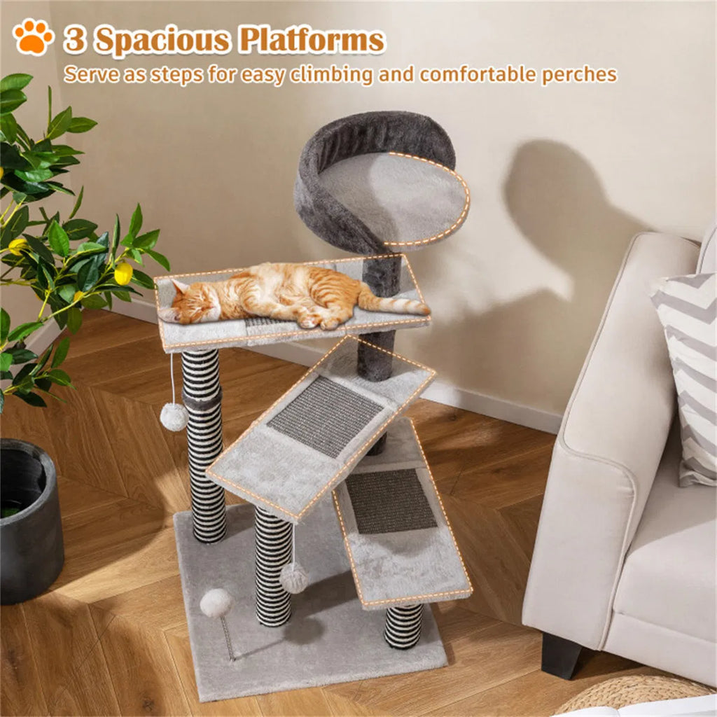 37" Tall Cat Stairs with Scratching Mats – view 10