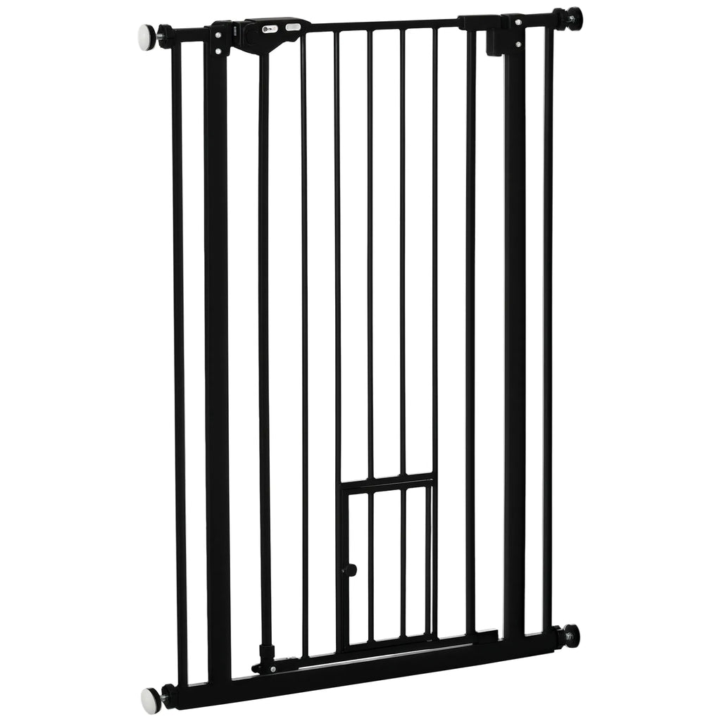 Easy Open Indoor Dog Gate for Doorways and Stairs - Black