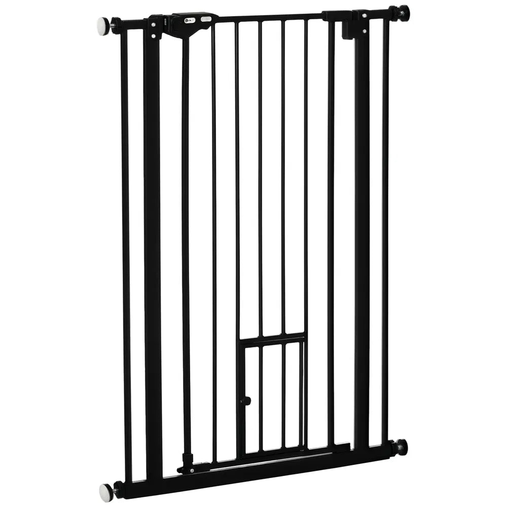 Easy Open Indoor Dog Gate for Doorways and Stairs - Black – Black