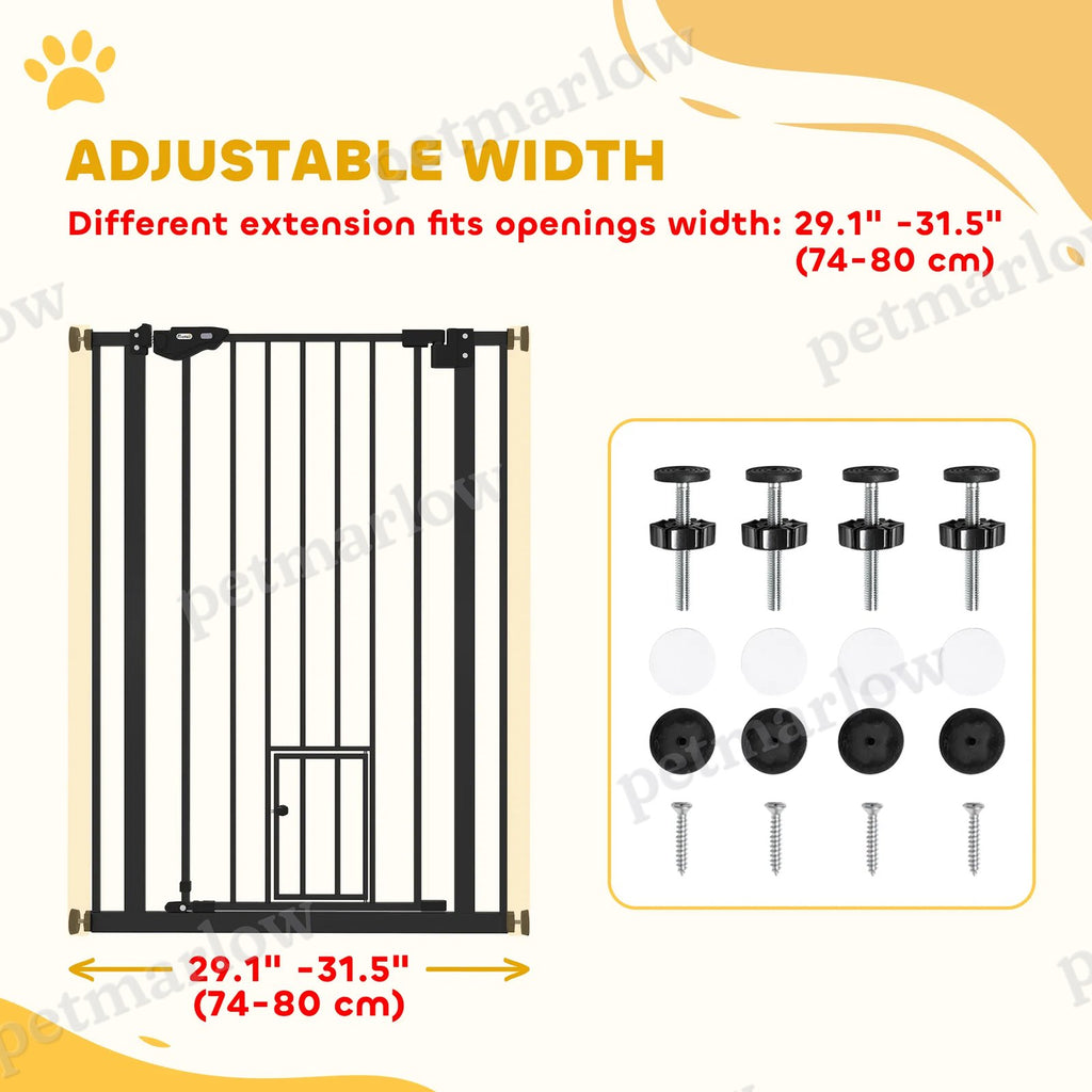 Easy Open Indoor Dog Gate for Doorways and Stairs - Black – view 6