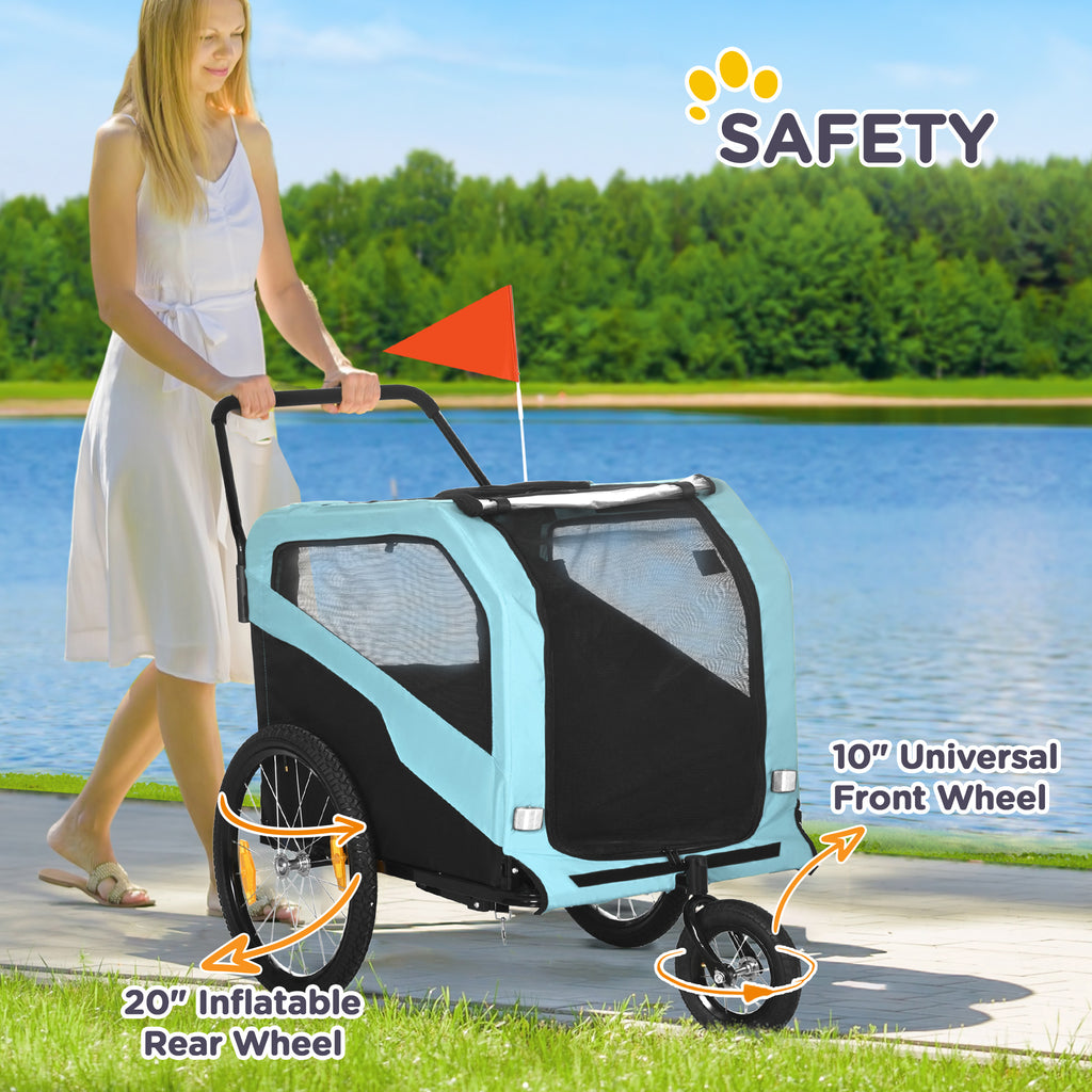 2-in-1 Dog Bike Trailer and Stroller Carrier for Large Dogs