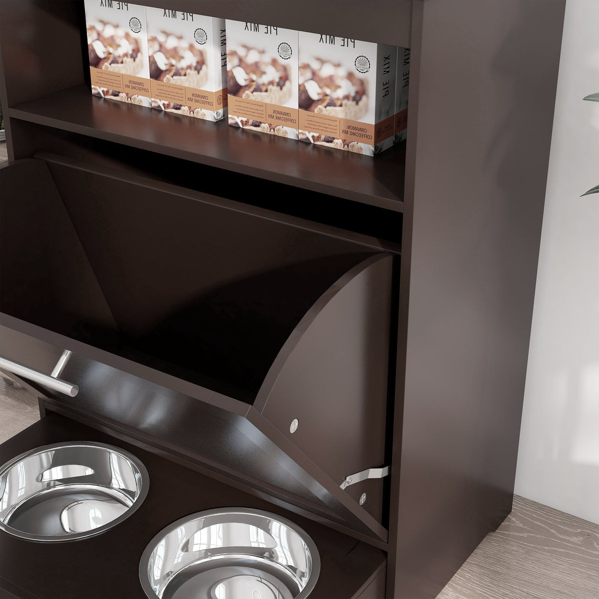 Pet Feeder Station with Storage Cabinet for Dogs – view 8