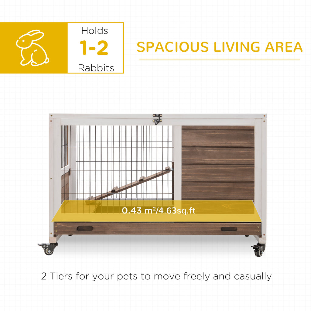 Indoor Rabbit Enclosure with Wheels and Pull-Out Tray – view 7