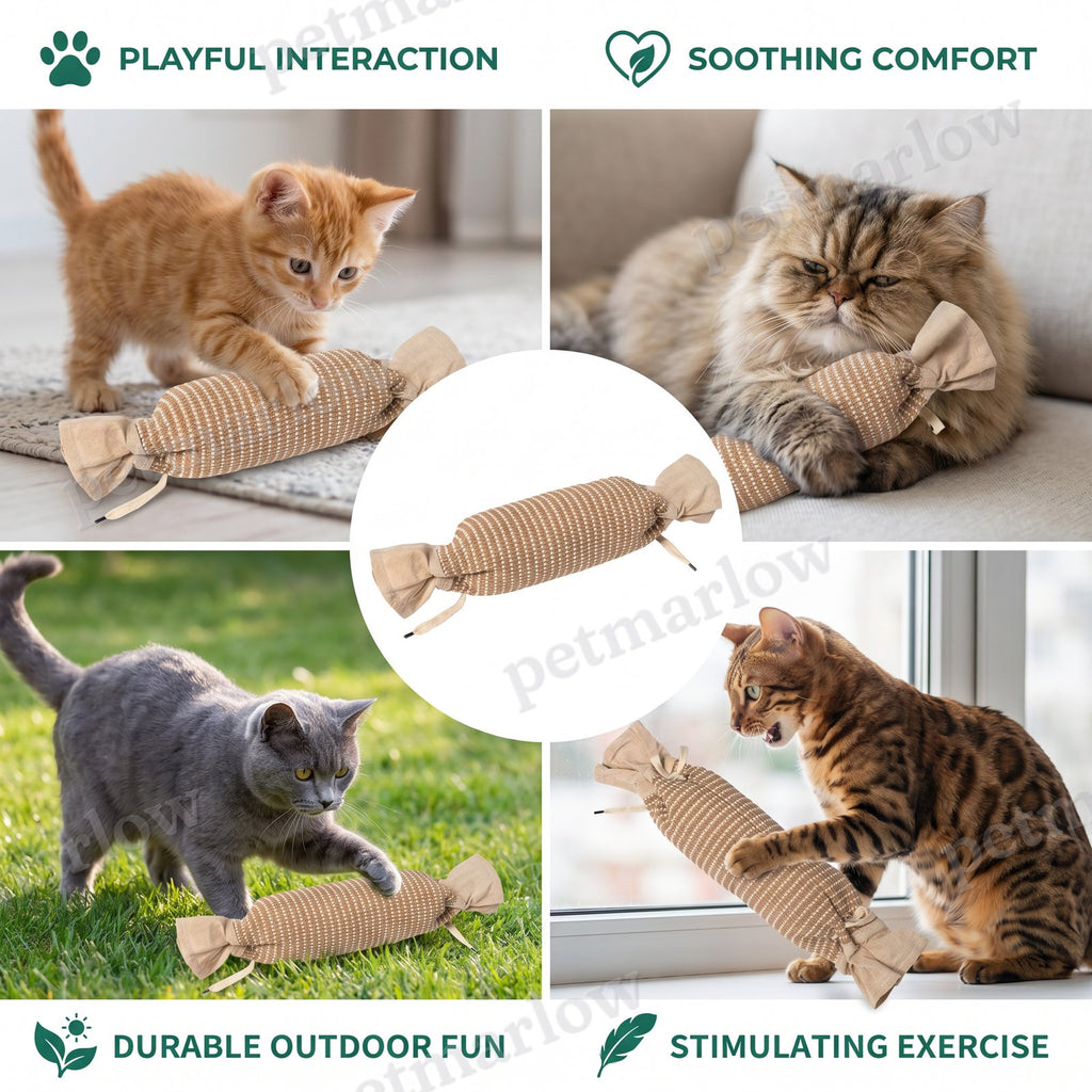 Eco-Friendly Catnip Jute Bag Toy for Cats – Durable Interactive Play Bag – view 4