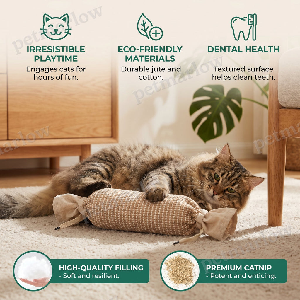 Eco-Friendly Catnip Jute Bag Toy for Cats – Durable Interactive Play Bag – view 5