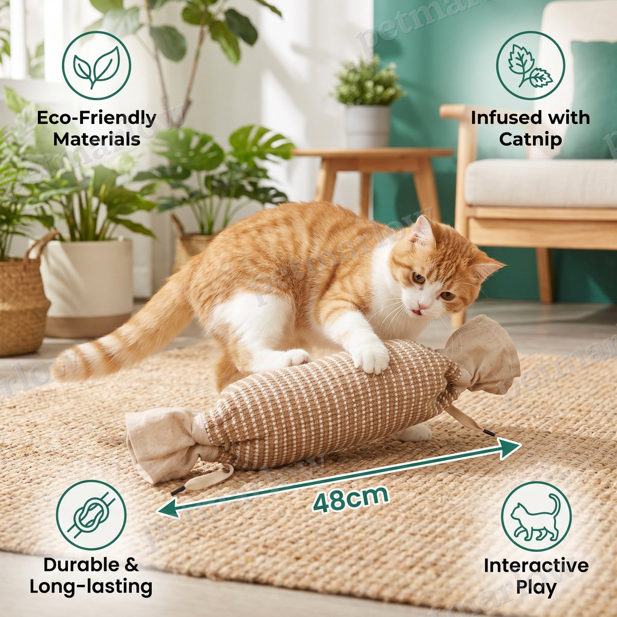 Eco-Friendly Catnip Jute Bag Toy for Cats – Durable Interactive Play Bag – view 6