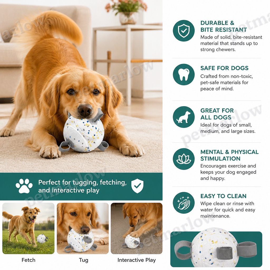 Eco-Friendly Indestructible Dog Ball – Bite Resistant Interactive Tug & Fetch Toy – view 4