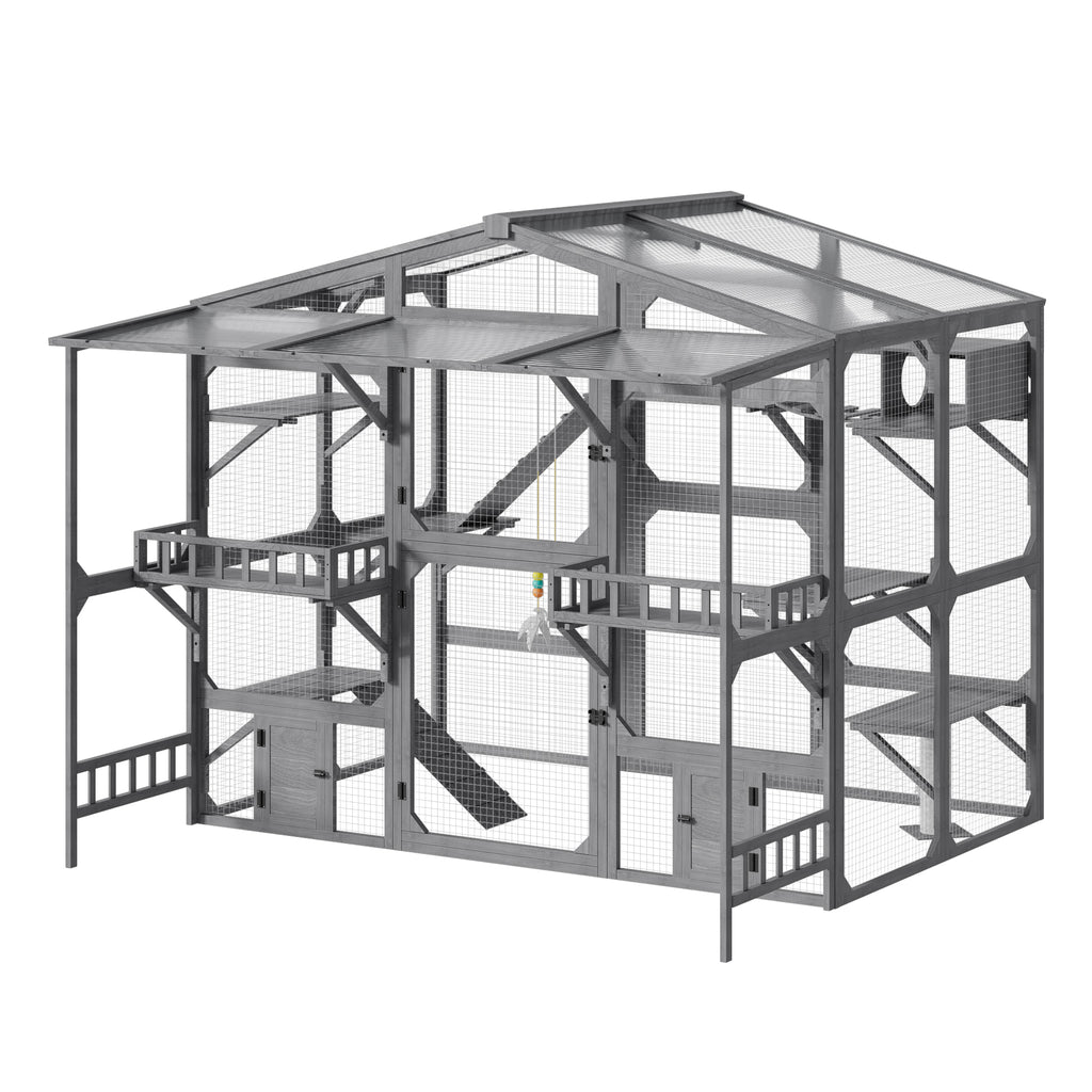 Large Outdoor Catio for Cats with Climbing Features – view 11